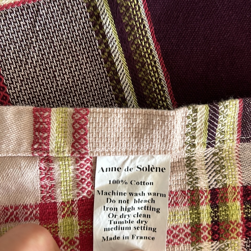 Anne De Solene Cotton Vintage Purple Pink Rectangular Fruit Print Table Cloth - Picture 10 of 17